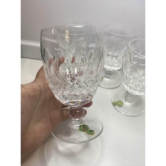 Set Of 4 Vintage Waterford Colleen Claret Wine Glasses Crystal Short Ball Stem - Picture 2 of 14